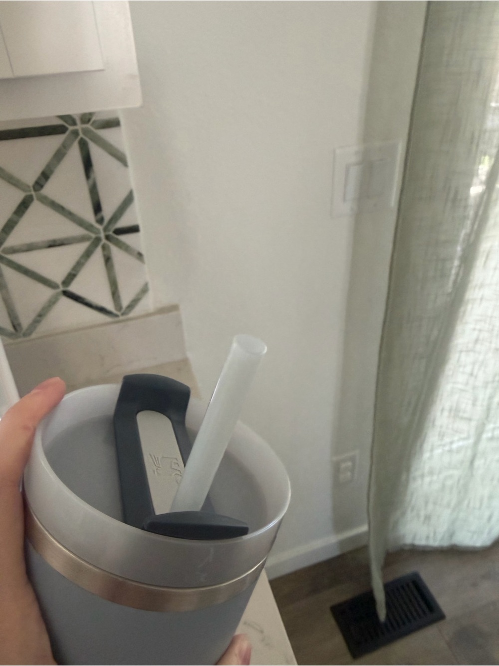 Stanley Light Blue Travel Mug with Handle and Lid - Picture 3 of 7